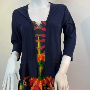 Sharon Max Navy blue short light jacket w/ruffle